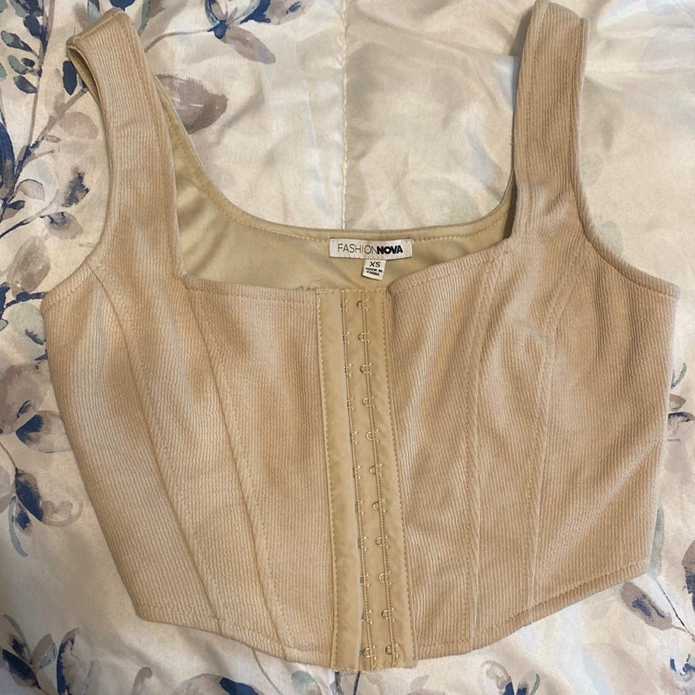 Fashion nova corset tank crop top